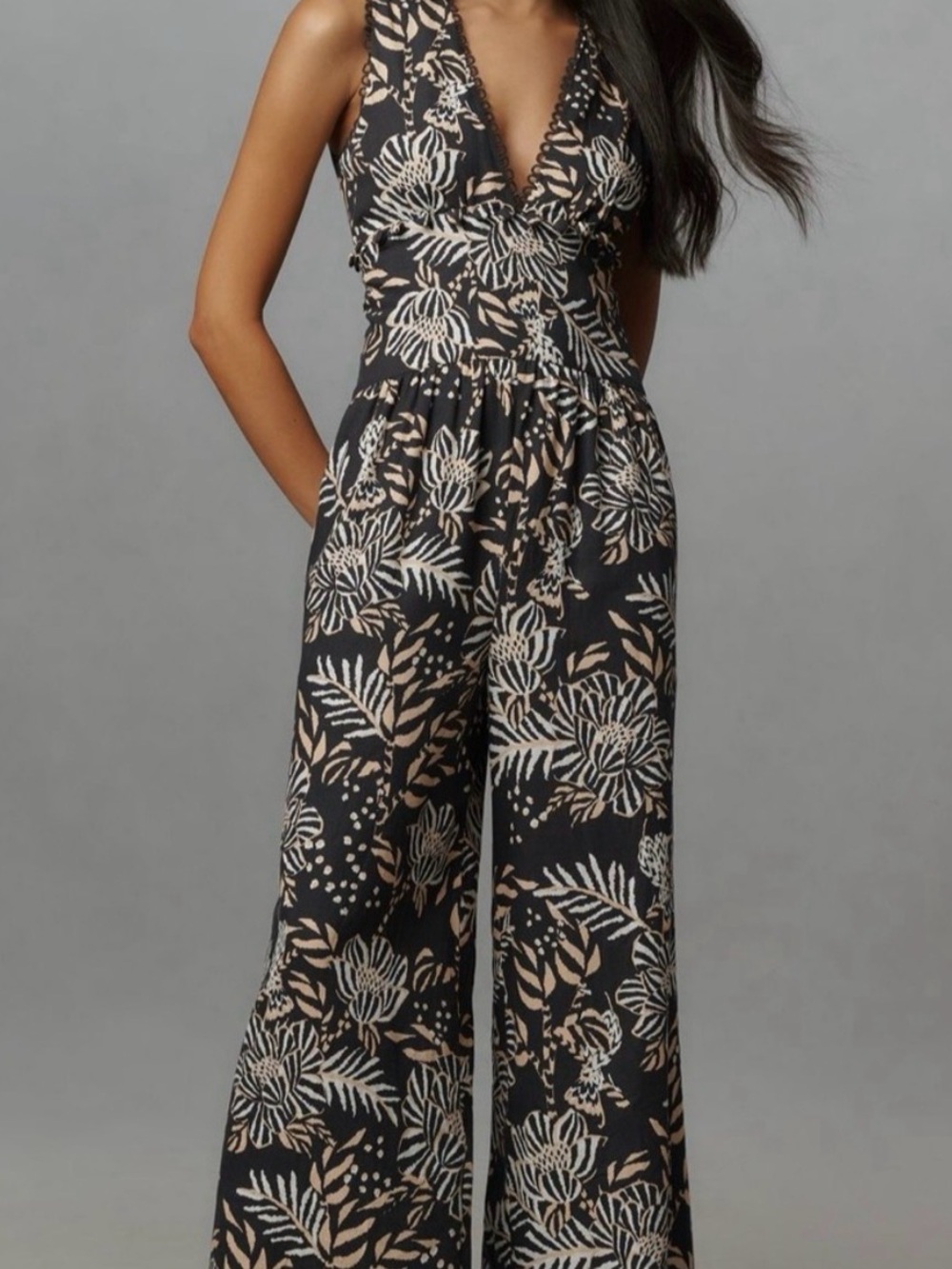 NWT FARM Rio x Anthropologie V-neck Jumpsuit MED